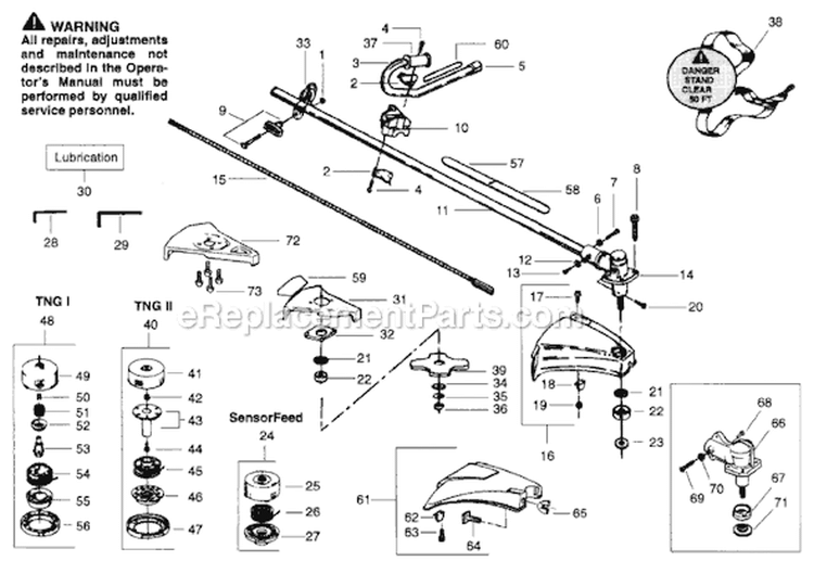Page C Diagram and Parts List for GTI19T  Weed Eater Trimmer